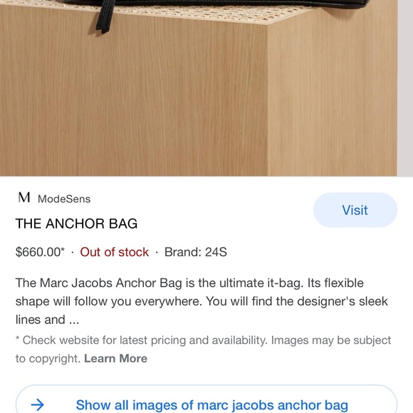 Marc Jacobs  “Anchor Bag” Black Leather Tote Crossbody Bag - Picture 10 of 10